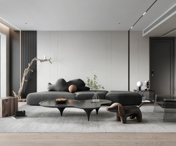 Modern Wabi-sabi Style A Living Room-ID:703104023