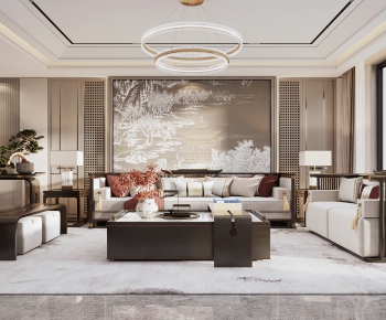 New Chinese Style A Living Room-ID:812112092