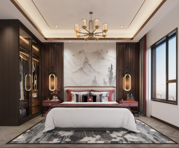 New Chinese Style Bedroom-ID:517034052