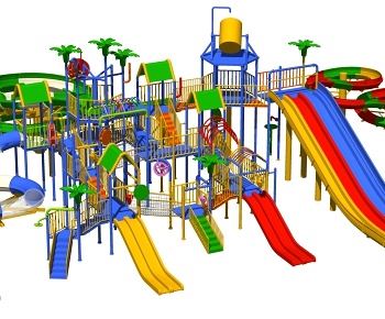 现代儿童滑梯 娱乐器材水上乐园设施-ID:1191659