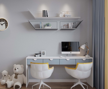 Modern Computer Desk And Chair-ID:161962036