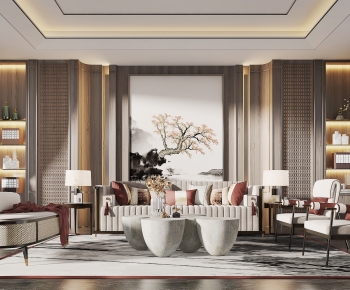 New Chinese Style A Living Room-ID:268524894