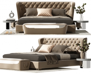 Simple European Style Double Bed-ID:203186044