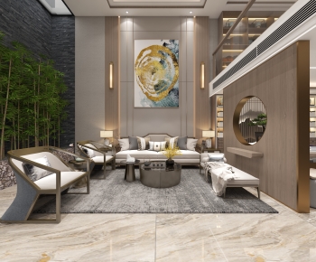New Chinese Style A Living Room-ID:111195098