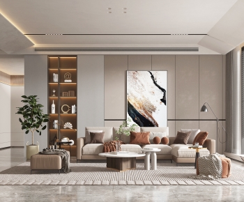 Modern Wabi-sabi Style A Living Room-ID:389168022