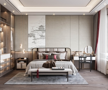 New Chinese Style Bedroom-ID:990206007