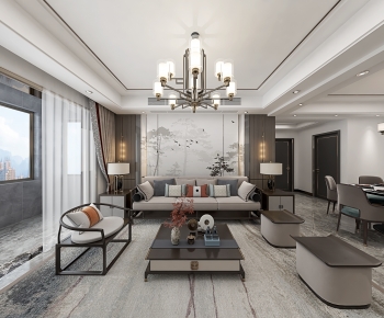 New Chinese Style A Living Room-ID:189193961