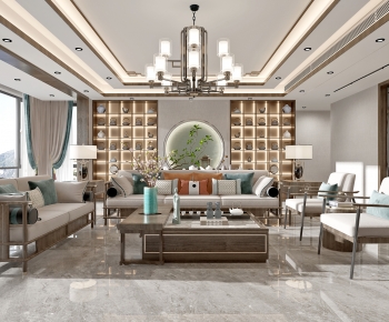 New Chinese Style A Living Room-ID:558583022