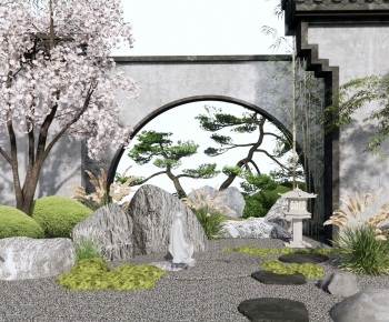 日式枯山石庭院景观-ID:297394043