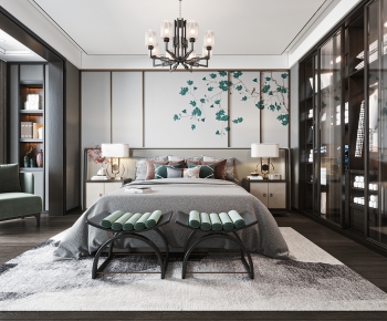 New Chinese Style Bedroom-ID:989362004