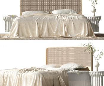 Wabi-sabi Style Double Bed-ID:717310913