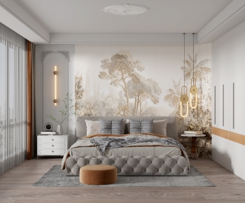 Simple European Style Bedroom-ID:384982117