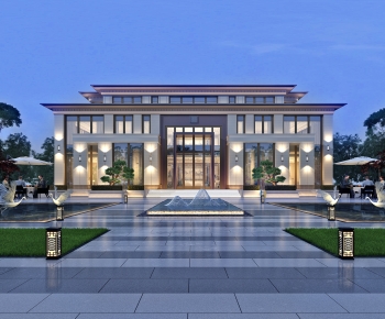 New Chinese Style Building Appearance-ID:348582981