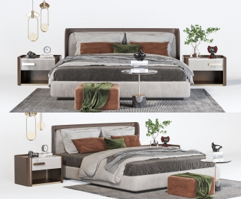 Modern Double Bed-ID:546010029