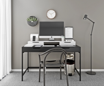 Modern Computer Desk And Chair-ID:753222948