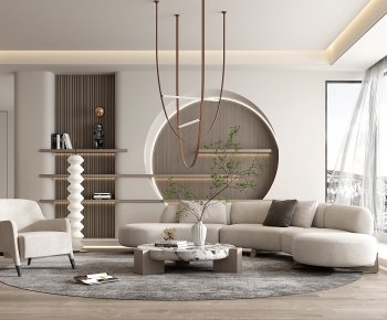Modern Wabi-sabi Style A Living Room-ID:289417988