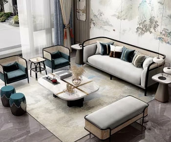 New Chinese Style Multi Person Sofa-ID:227525002
