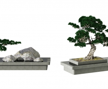 新中式松树石头摆件组合-ID:470670941