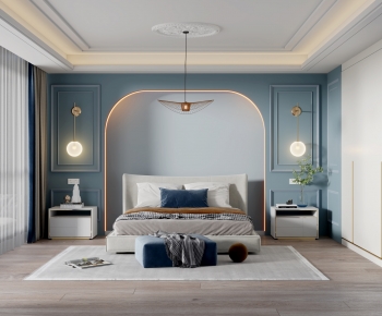 Simple European Style Bedroom-ID:964669945