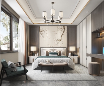 New Chinese Style Bedroom-ID:689909563