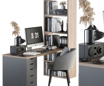 Nordic Style Computer Desk And Chair-ID:279898884