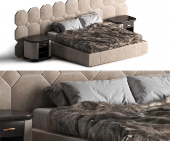 Modern Double Bed-ID:736327898