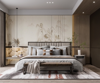 New Chinese Style Bedroom-ID:901834963