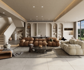 Wabi-sabi Style A Living Room-ID:738564975