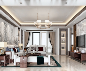 New Chinese Style A Living Room-ID:868410119