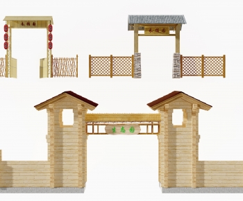 New Chinese Style Facade Element-ID:517330887