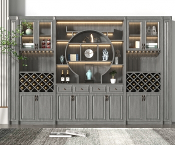 New Chinese Style Wine Cabinet-ID:140345101