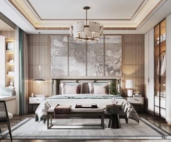 New Chinese Style Bedroom-ID:602504012