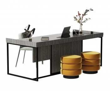 New Chinese Style Computer Desk And Chair-ID:951520922