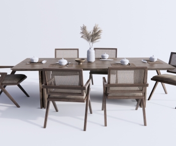 Wabi-sabi Style Dining Table And Chairs-ID:775247109