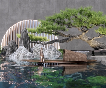 新中式假山水景 雕塑水景小品-ID:536585094