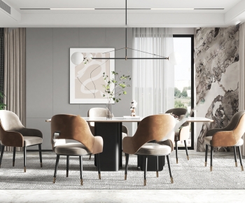 Modern Dining Table And Chairs-ID:680036077