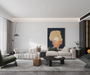 Modern A Living Room-ID:455510657