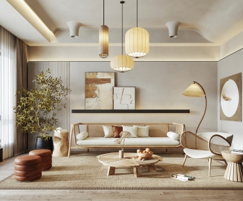Wabi-sabi Style A Living Room-ID:581336026