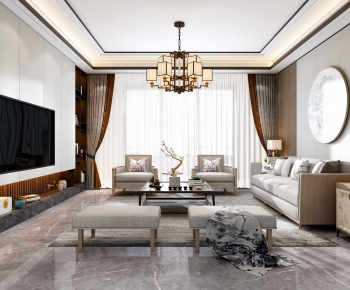 New Chinese Style A Living Room-ID:760018116