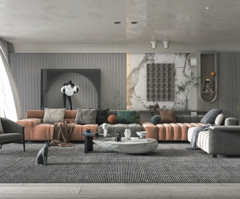 Modern A Living Room-ID:746217973