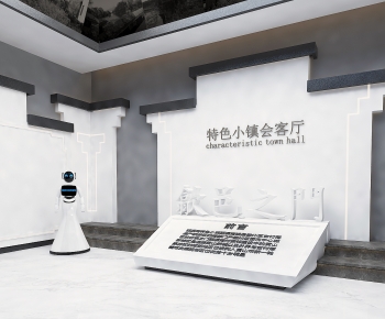 新中式造型墙，简介牌 服务机器人-ID:432585956