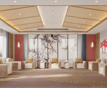 New Chinese Style Office Living Room-ID:857291947