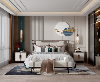 New Chinese Style Bedroom-ID:806627995