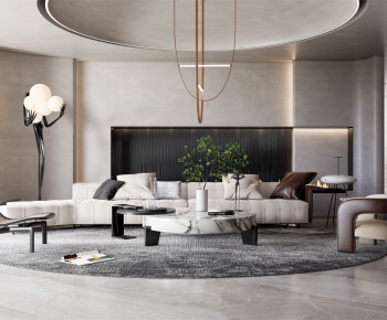 Modern Wabi-sabi Style A Living Room-ID:453100233