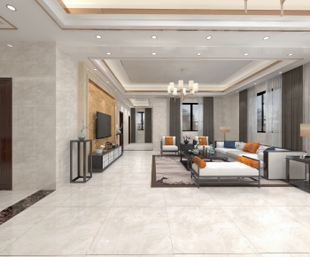 New Chinese Style A Living Room-ID:432127009