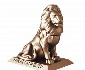 现代狮子雕塑装饰摆件-ID:799716001