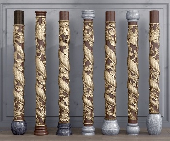 中式柱子雕花组合-ID:165175918