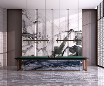 New Chinese Style Office Reception Desk-ID:374049901