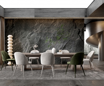 Modern Wabi-sabi Style Dining Room-ID:251749041