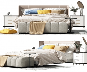 Modern Double Bed-ID:164664985